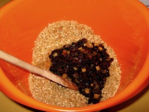 Combine Quinoa Flakes Mix With The Fruit Mix